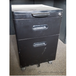 Black 2 Drawer Rolling File and Storage Pedestal